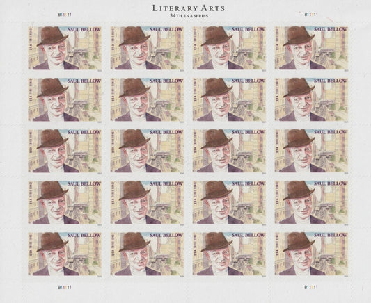 Literary Arts Saul Bellow Three Ounce Forever First Class Postage Stamps Fit CD image 0